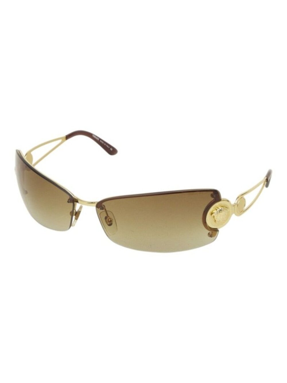 Versace Medusa Sunglasses Brown Gold Acetate Plated Eyewear